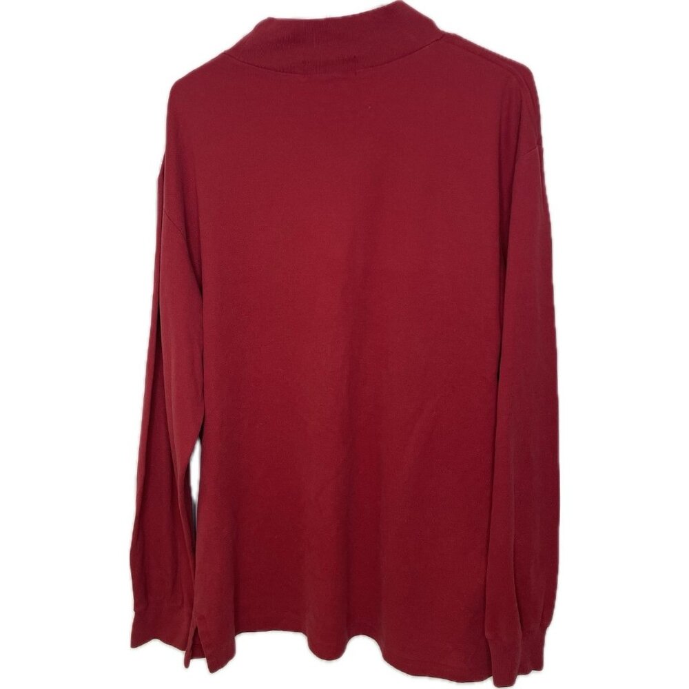 Polo Ralph Lauren Men’s Long Sleeve Mock Neck Shirt Red Size L - Picture 2 of 7